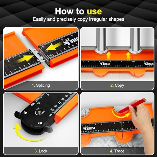 Instructions for using a contour gauge to copy shapes.