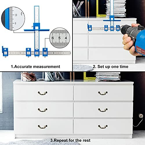 Tool for accurate measurement and setup on drawers.