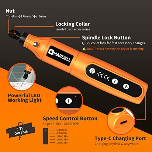 HARDELL Mini Cordless Rotary Tool Kit