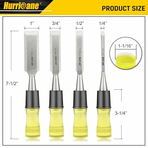 Hurricane 4 Piece Wood Chisel Set