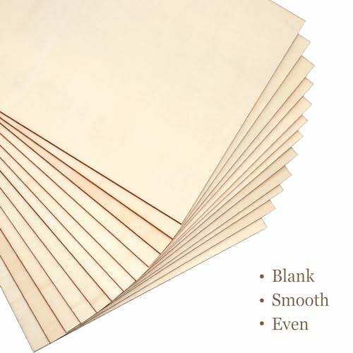 Stack of smooth, blank plywood sheets