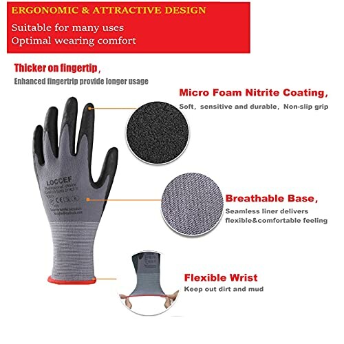 Infographic of ergonomic gloves with features highlighted.