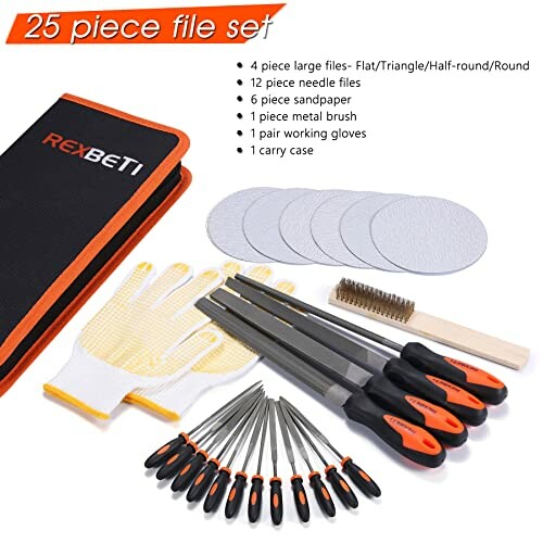 REXBETI 25-Piece Metal File Set