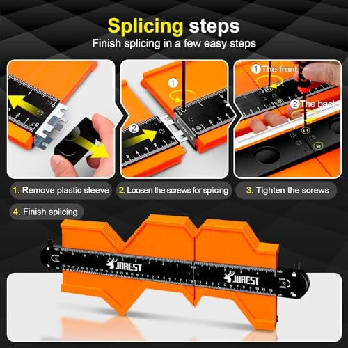 Instructions for using a splicing tool with step-by-step images.