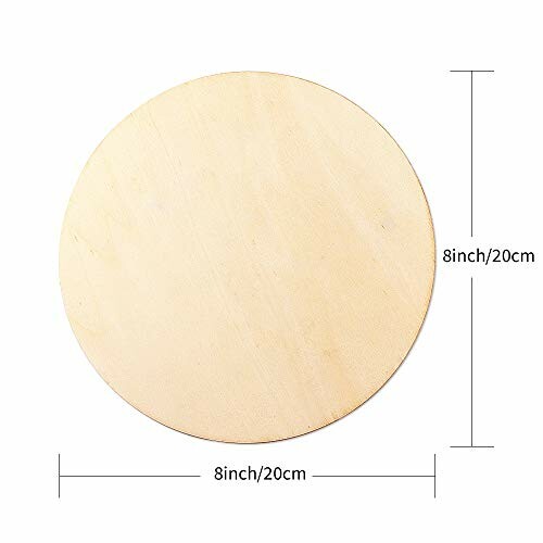 Round wooden disc with dimensions labeled 8 inches or 20 cm.